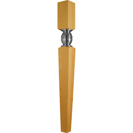 OSBORNE WOOD PRODUCTS 34 1/2 x 3 1/2 Solaris Fusion Leg in Hard Maple with Brushed Copper 2410HM-BCP